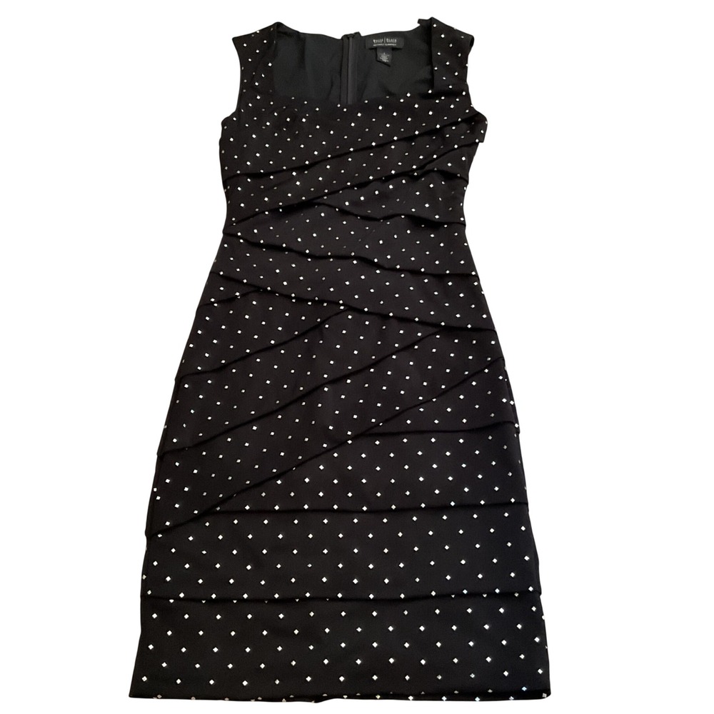 White House Black Market Instantly Slimming Tiered Ruffle Sheath Dress Black 2